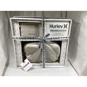 Hurley Womens 2 Piece Gift Set Card Case Adjustable Belt Bag Tan